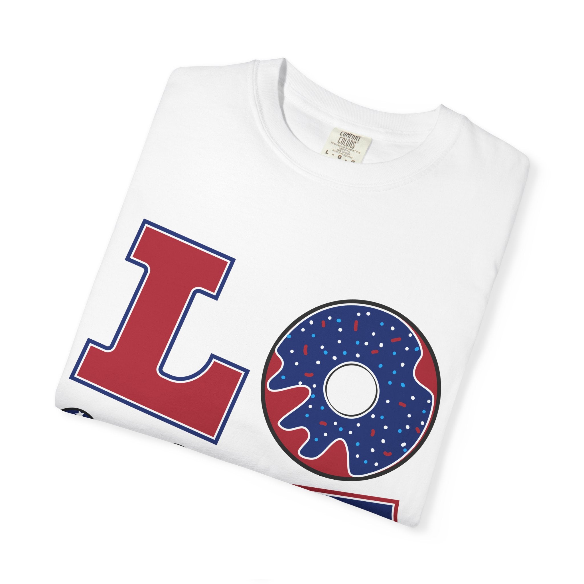 Patriotic "LOVE" T-Shirt — American Flag Donut & Popsicle 4th of July Tee