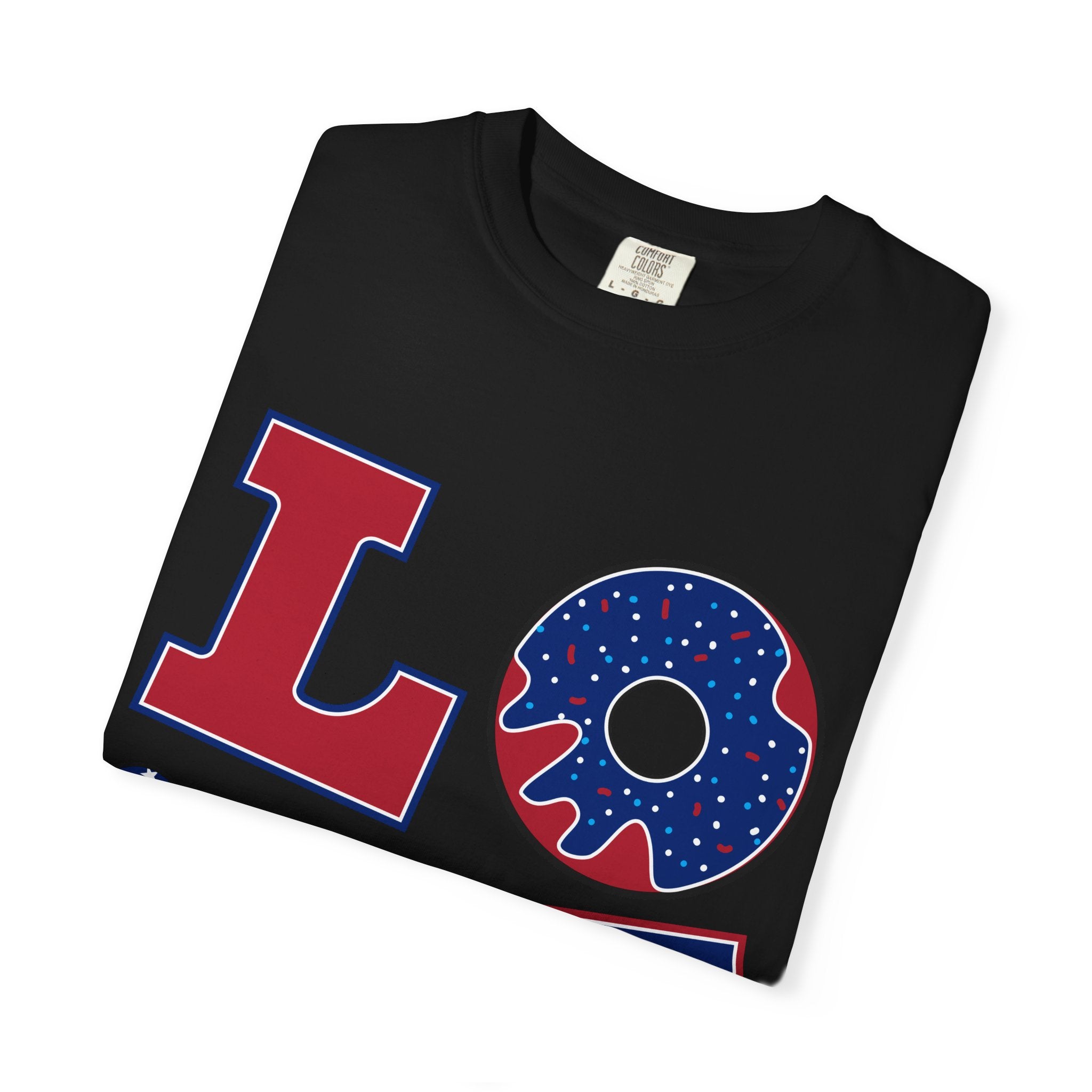 Patriotic "LOVE" T-Shirt — American Flag Donut & Popsicle 4th of July Tee