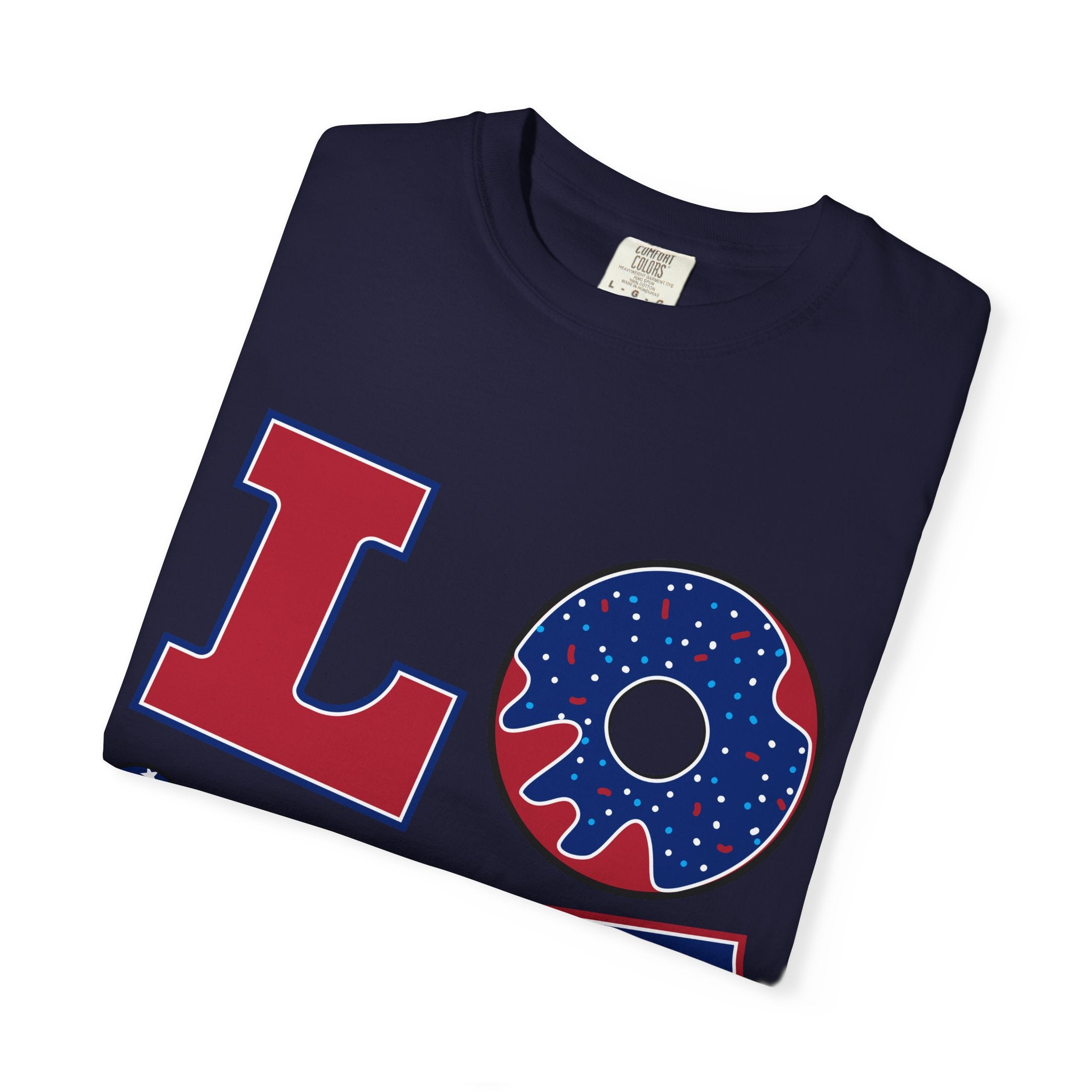 Patriotic "LOVE" T-Shirt — American Flag Donut & Popsicle 4th of July Tee