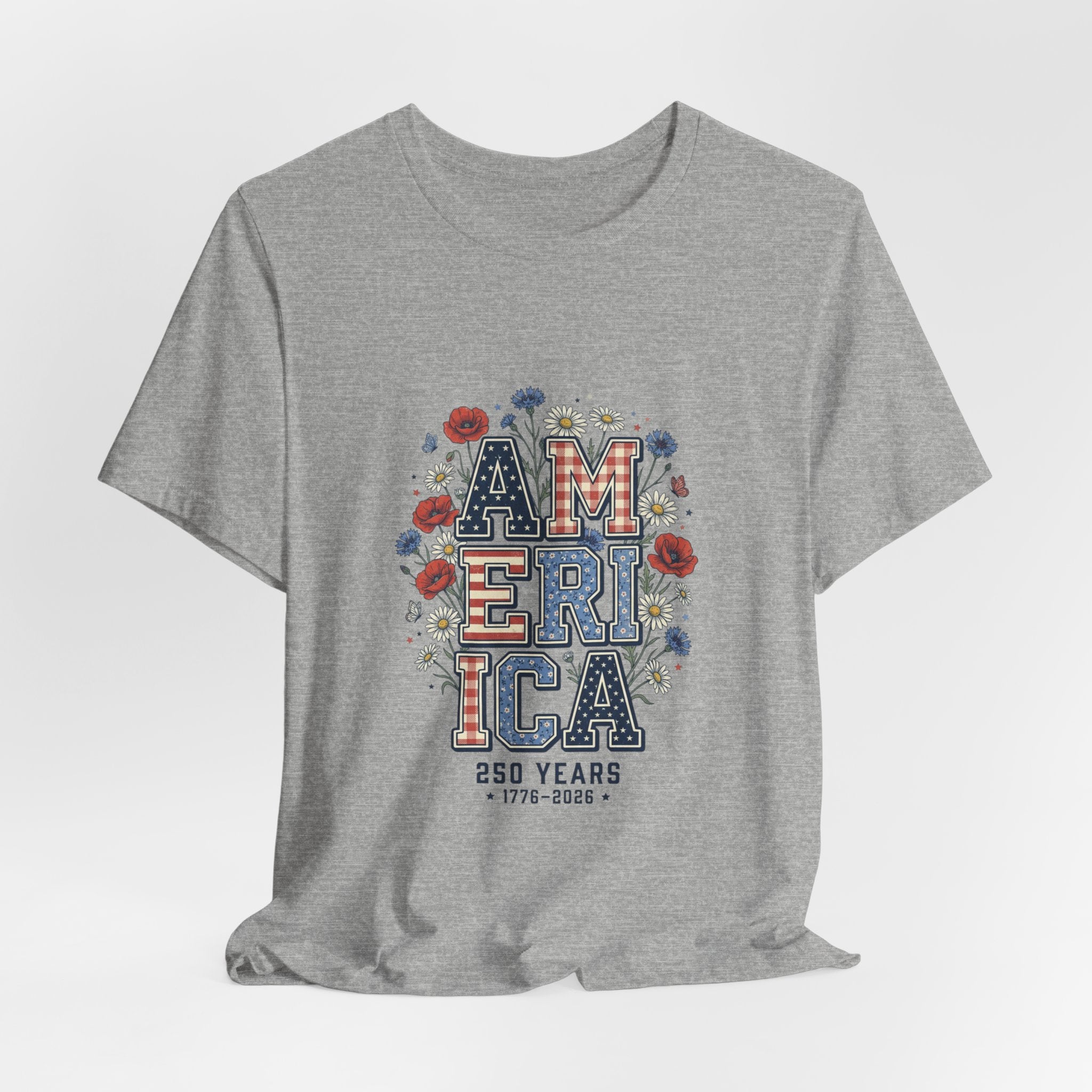 Vintage Americana 'America' Floral Graphic Tee | 4th of July Patriotic Shirt