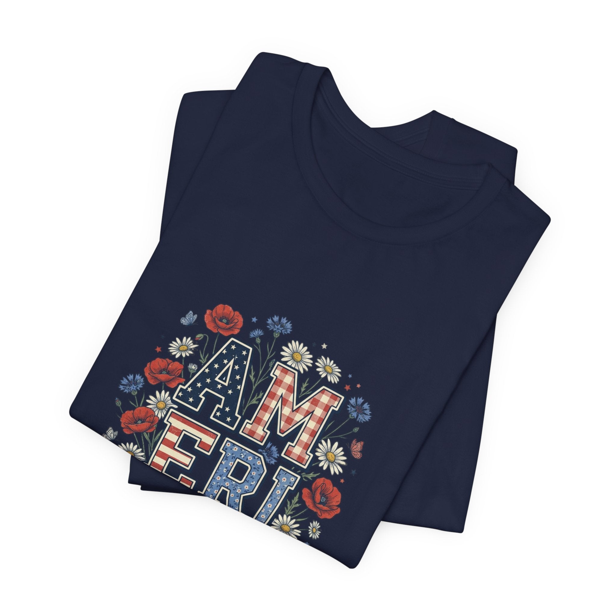 Vintage Americana 'America' Floral Graphic Tee | 4th of July Patriotic Shirt