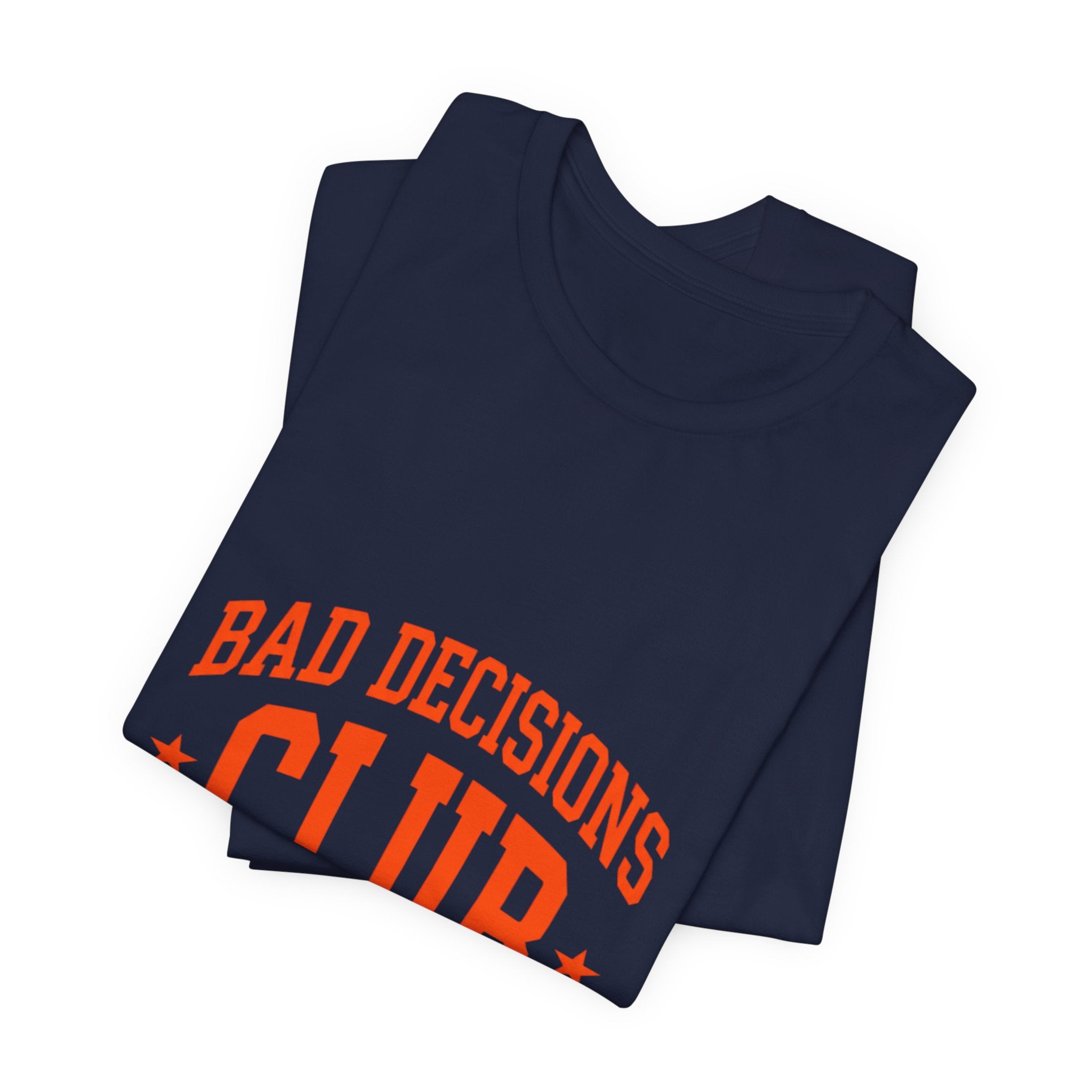 Bad Decisions Club Tee | Y2K slogan, nostalgic varsity typography
