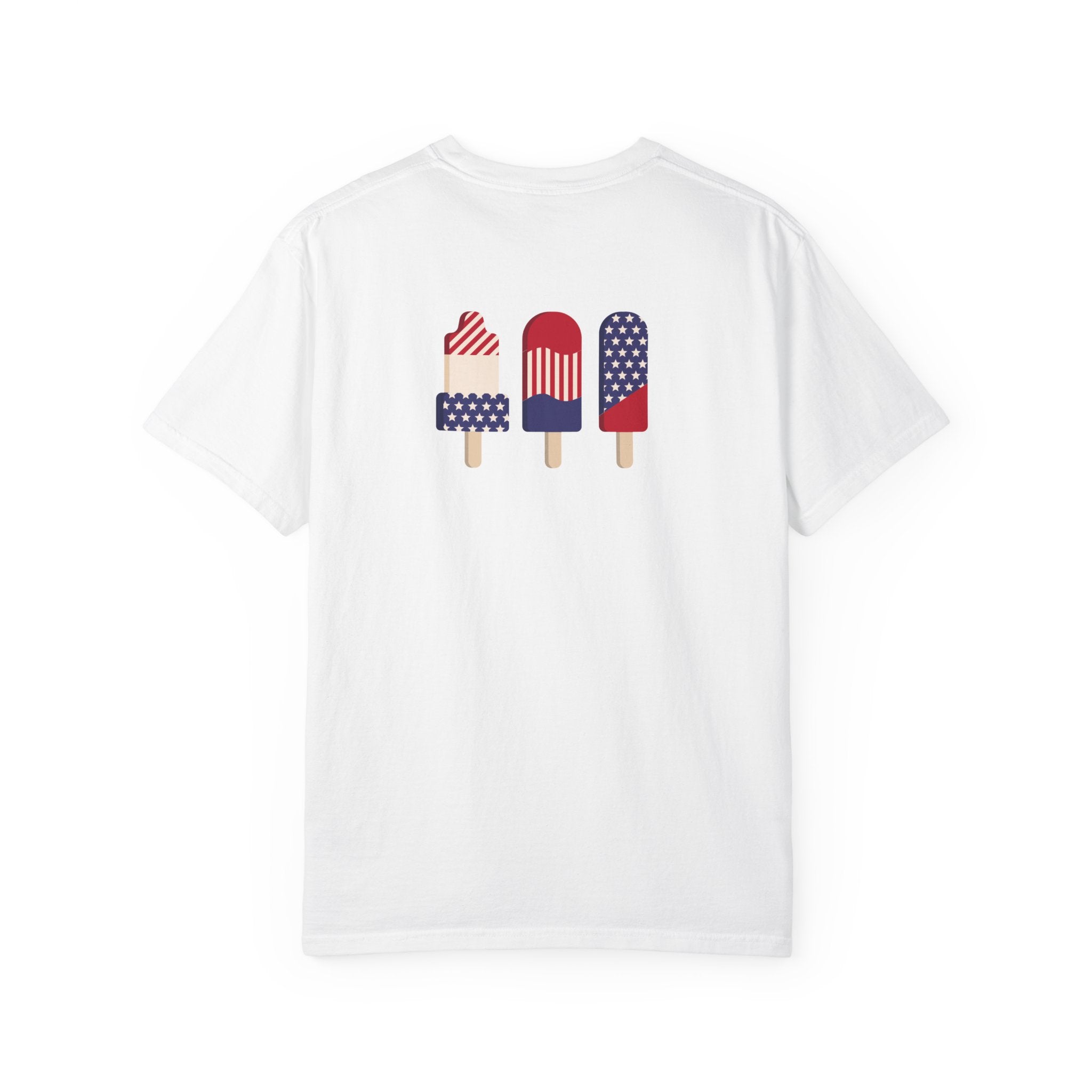 Patriotic "LOVE" T-Shirt — American Flag Donut & Popsicle 4th of July Tee