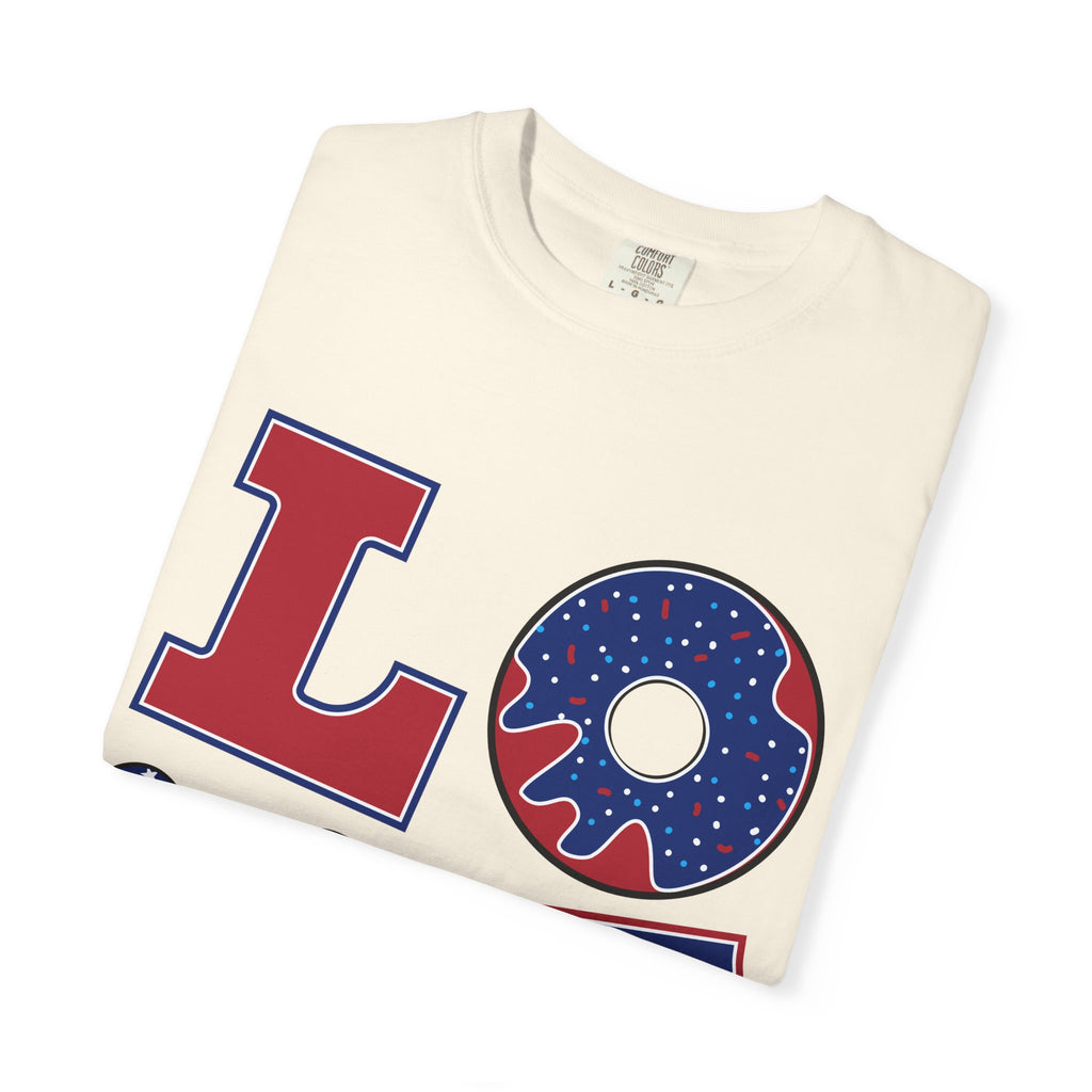 Patriotic "LOVE" T-Shirt — American Flag Donut & Popsicle 4th of July Tee