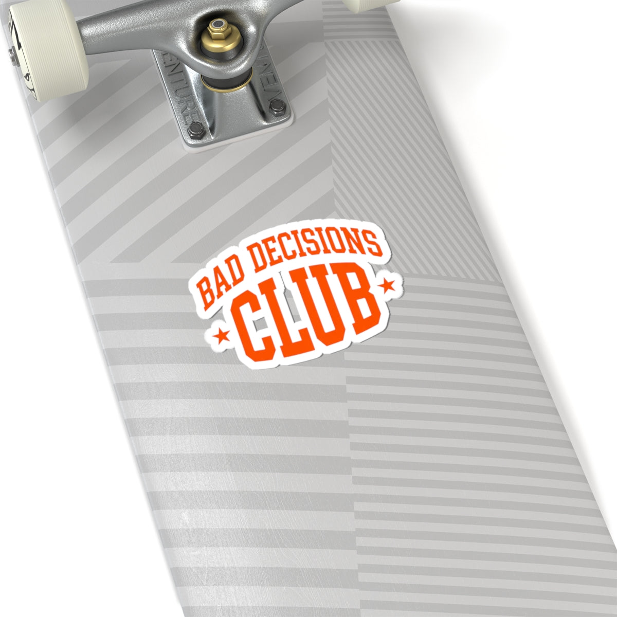 Bad Decisions Club Sticker | Y2K Slogan, Retro Collegiate Kiss-Cut