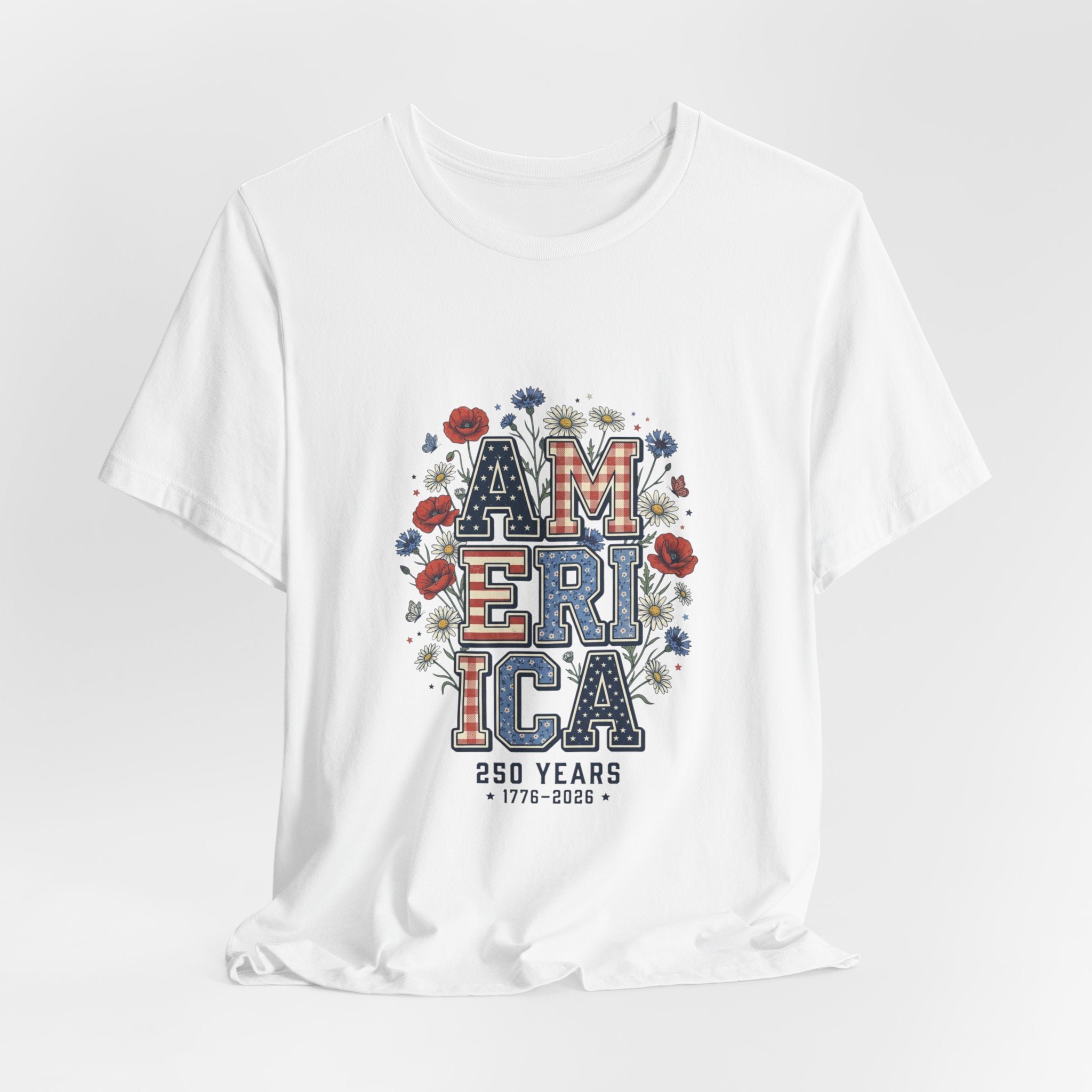 Vintage Americana 'America' Floral Graphic Tee | 4th of July Patriotic Shirt