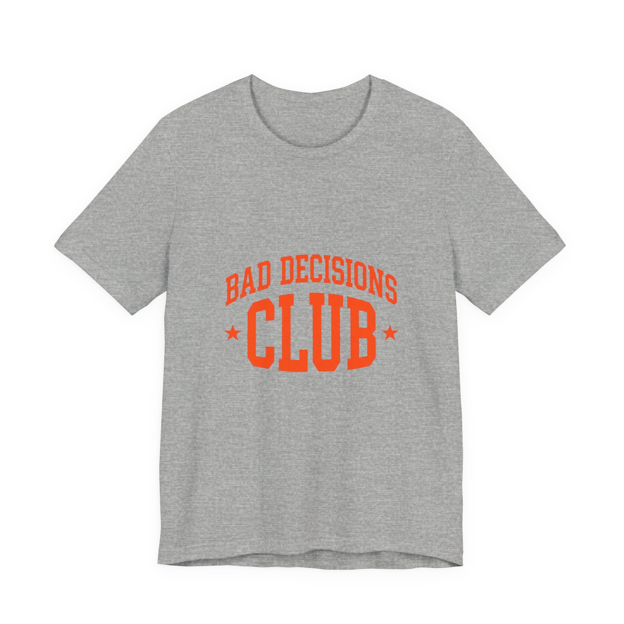 Bad Decisions Club Tee | Y2K slogan, nostalgic varsity typography