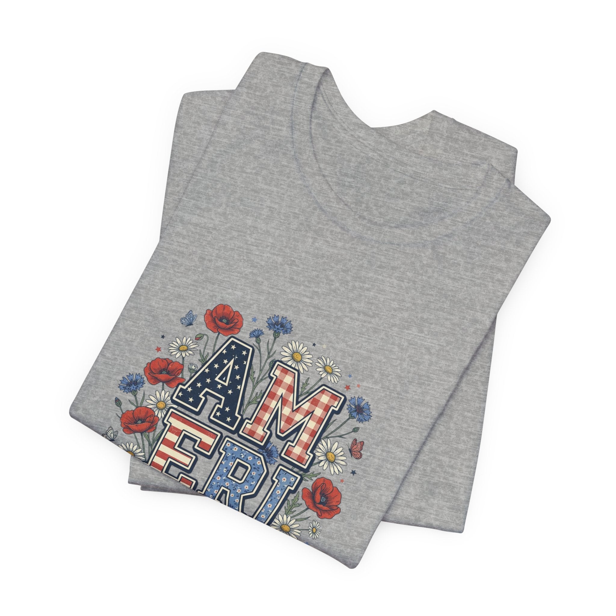 Vintage Americana 'America' Floral Graphic Tee | 4th of July Patriotic Shirt