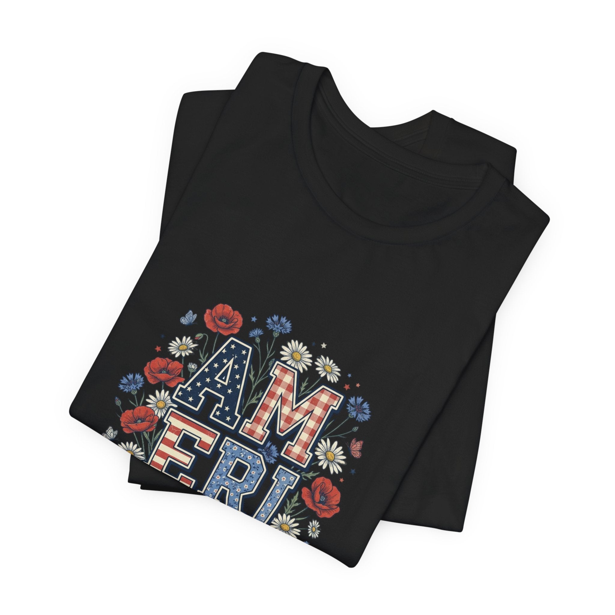 Vintage Americana 'America' Floral Graphic Tee | 4th of July Patriotic Shirt