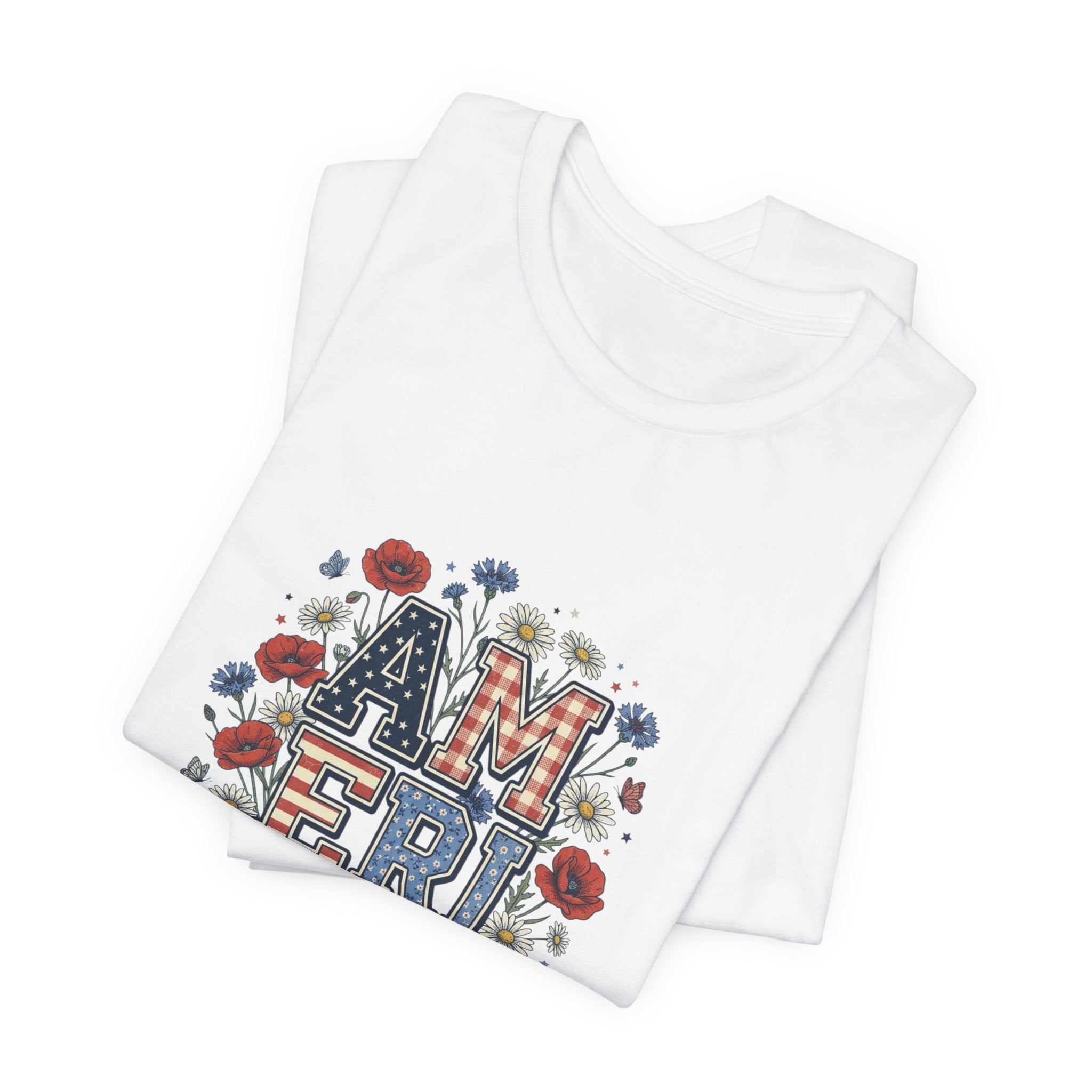 Vintage Americana 'America' Floral Graphic Tee | 4th of July Patriotic Shirt