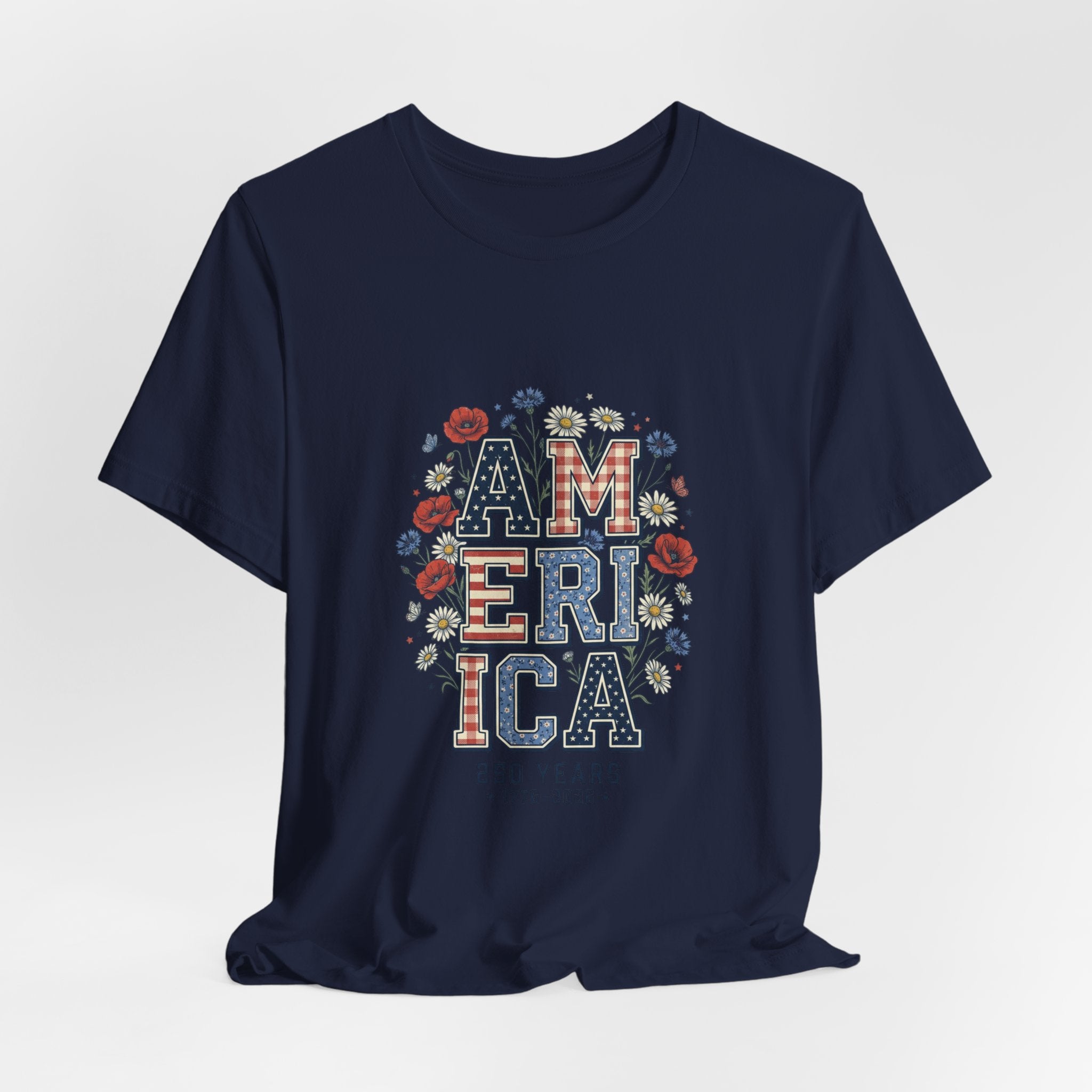 Vintage Americana 'America' Floral Graphic Tee | 4th of July Patriotic Shirt